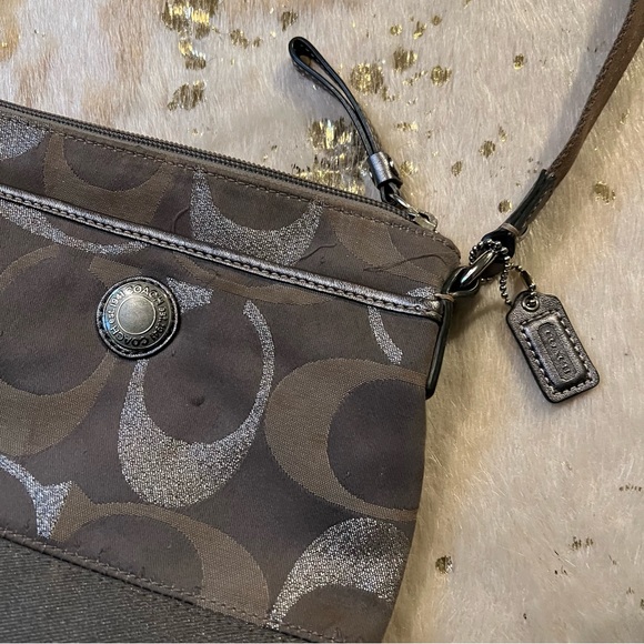 Coach Signature Stripe Swingpack Crossbody Shoulder Handbag Purse - Picture 6 of 8